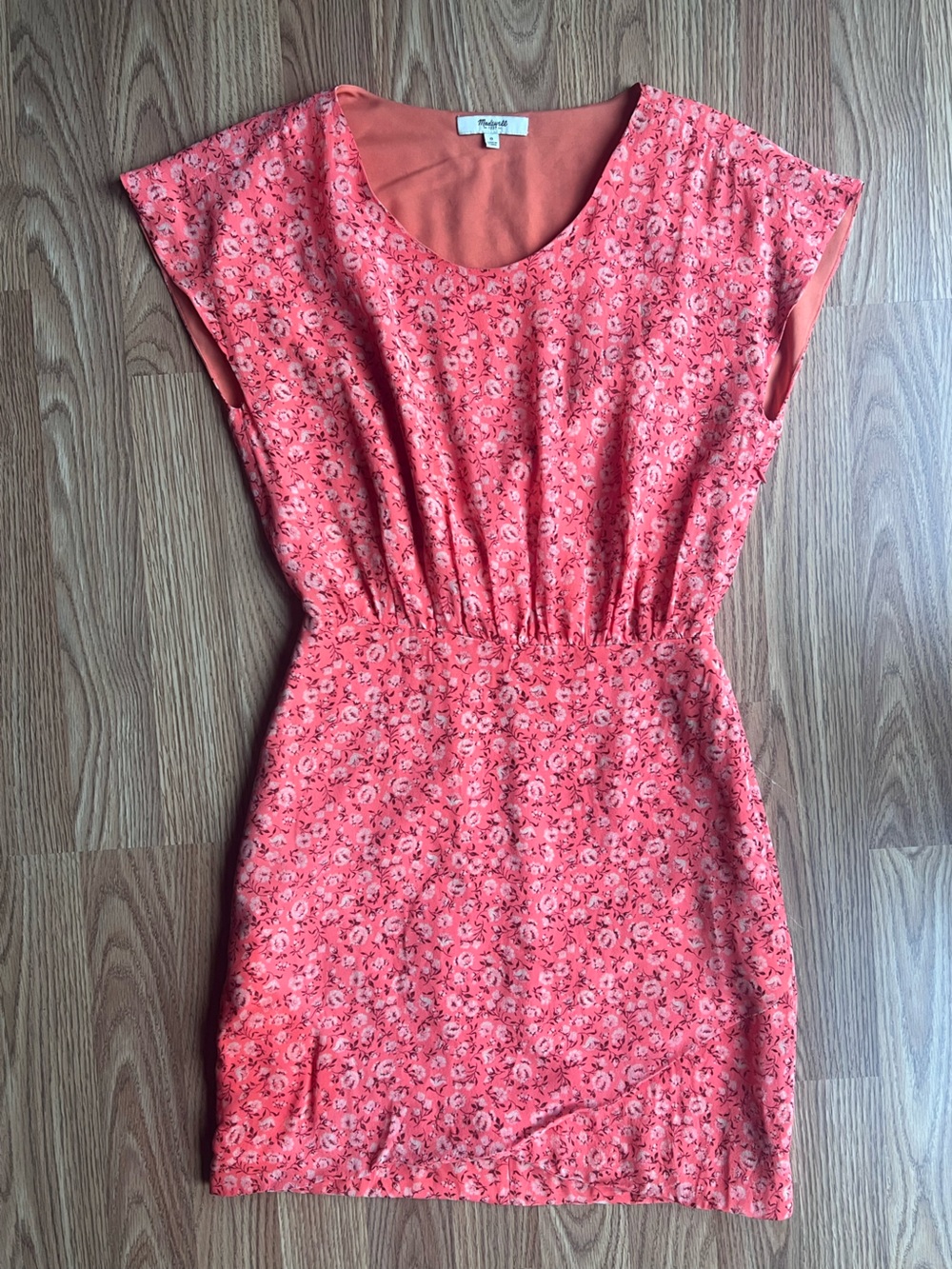 Madewell Coral Floral Casual Dress